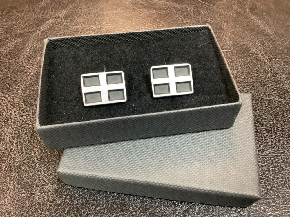 Cornwall / Cornish Flag Metal And Pewter Cuff Links