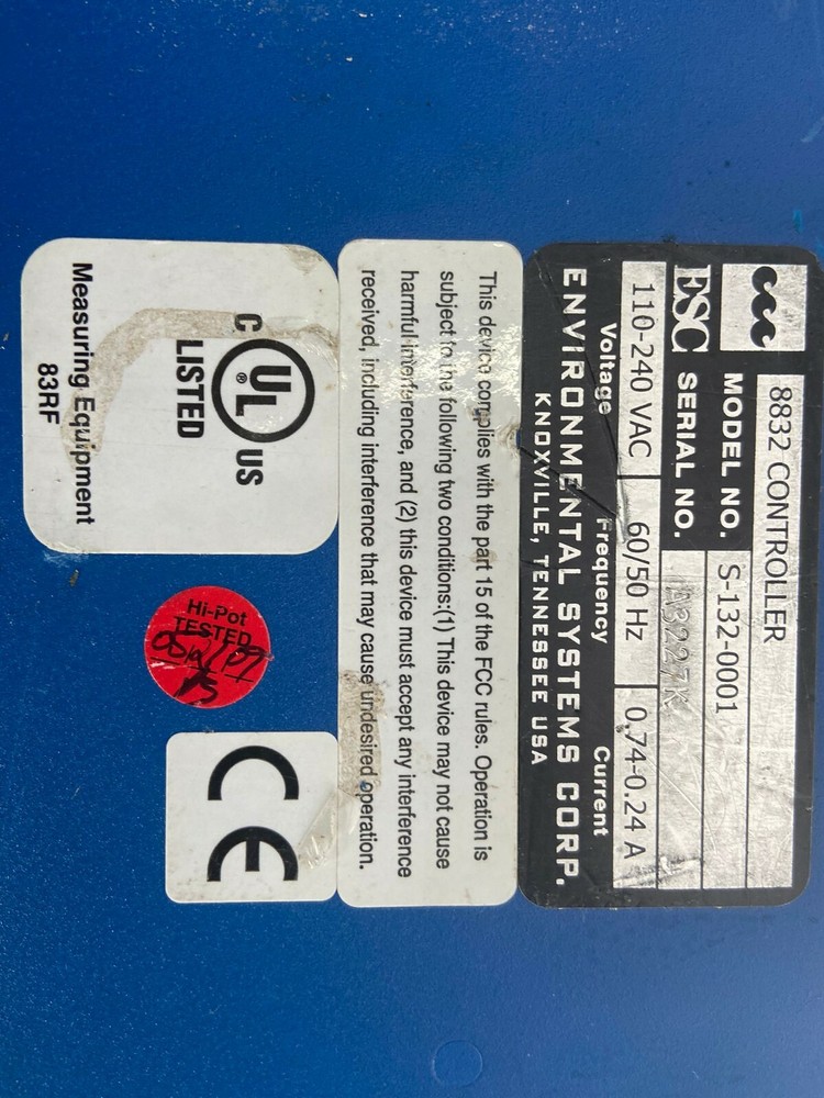 ESC ENVIROMENTAL SYSTEM 8832 DATA SYSTEM CONTROLLER S-132-0001