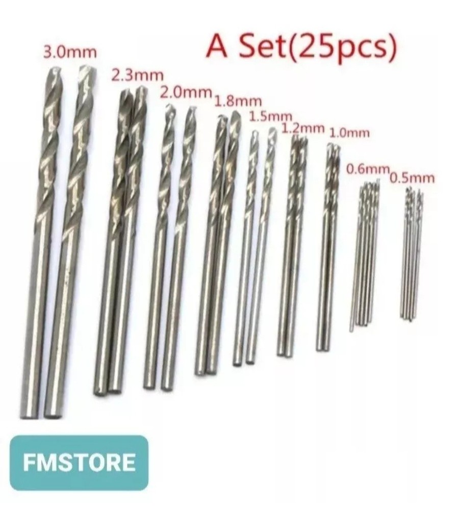 Kit 25 Mini Drill Bits HSS (0.5- 3.0mm) A