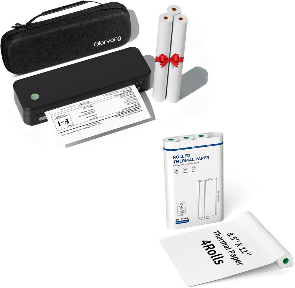 PD-A4 Printer & 7 Rolls Paper & Carry Case