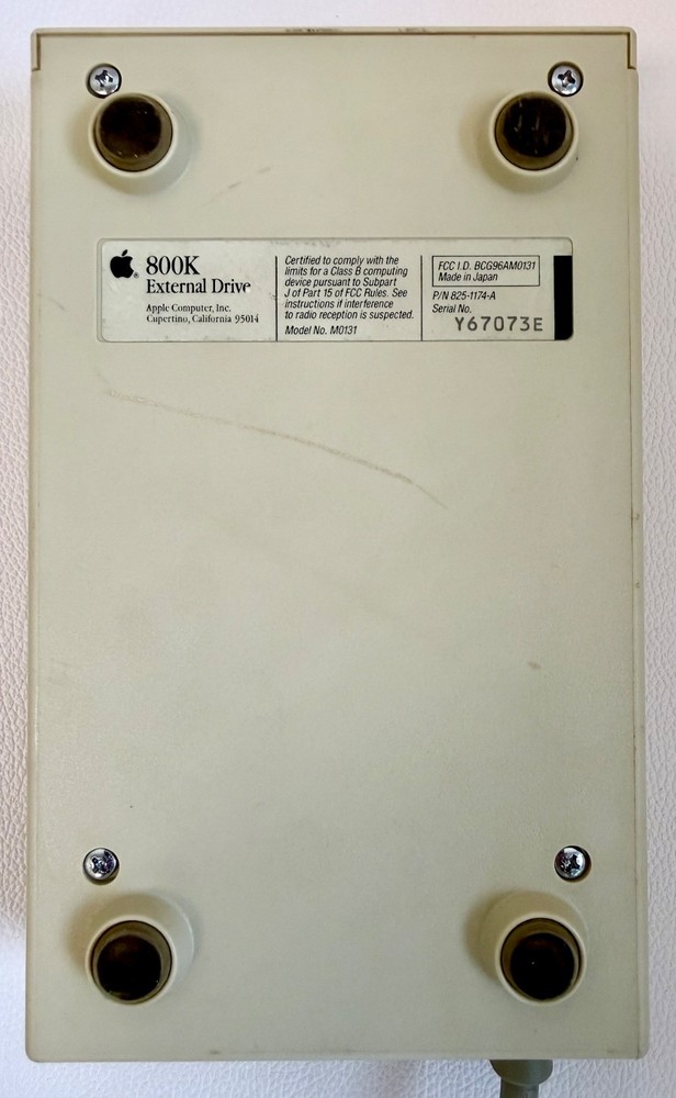 Apple Disk Drive, Mac, Macintosh, 800K, External Disk Drive, M0131, Untested