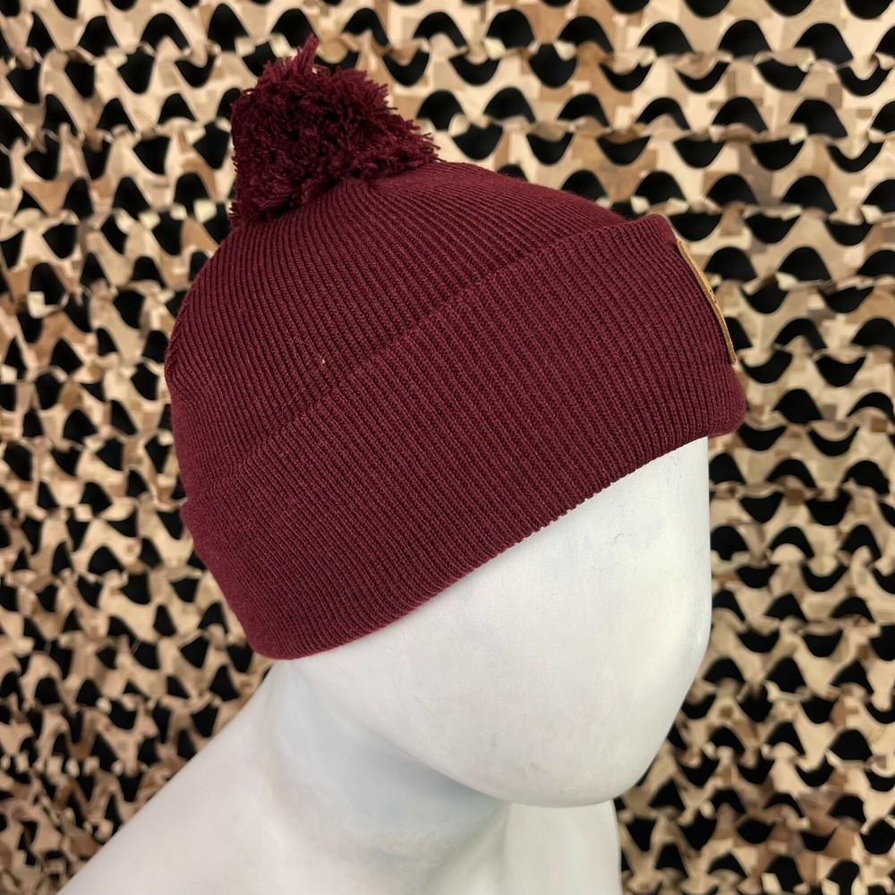 NEW Planet Eclipse Worker Pom Beanie - Burgundy