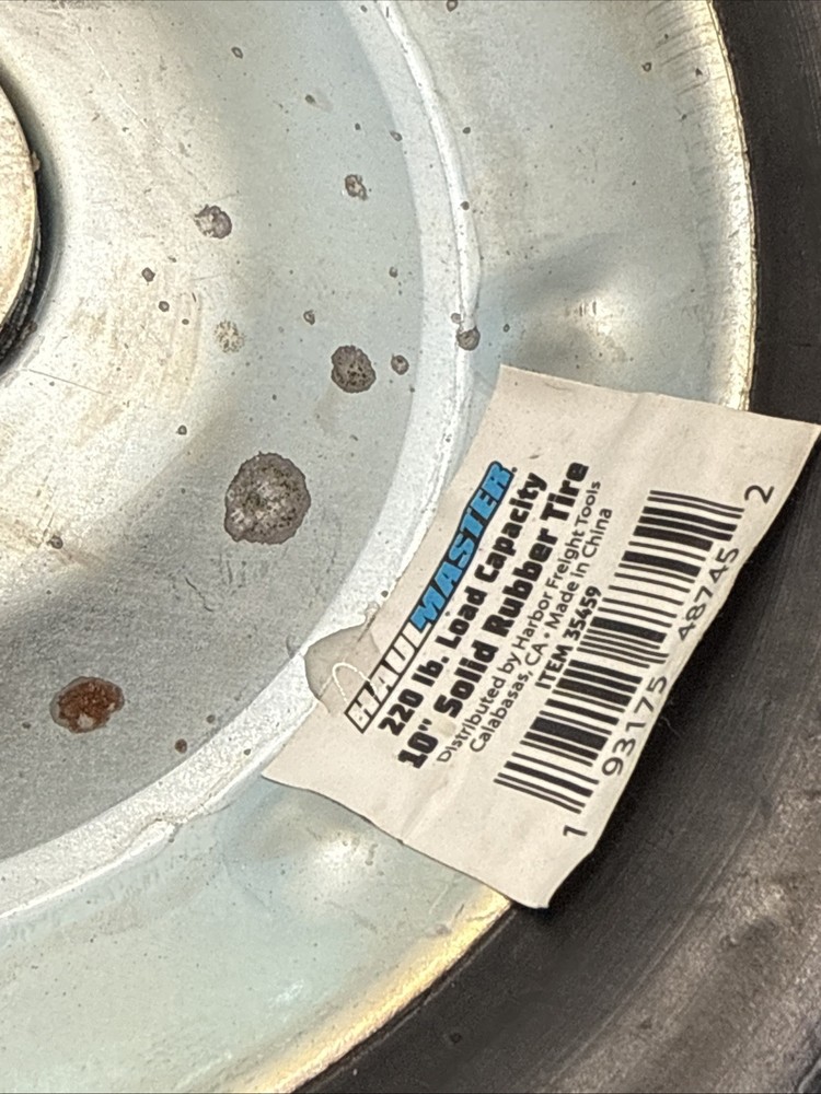 10” Solid Rubber Tire 220lb Load Capacity Item #35459 Haul Master