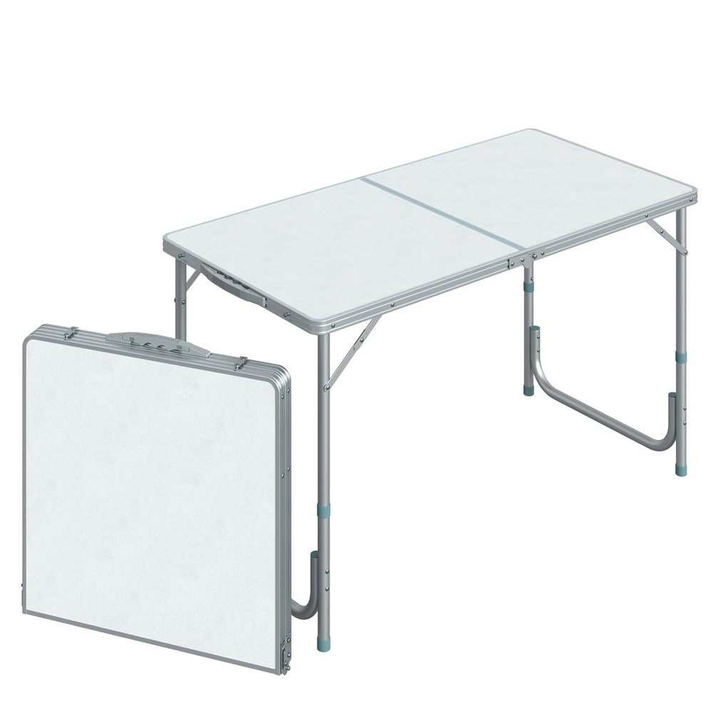47" Folding Camping Table with Height Adjustability, Lightweight Portable Table