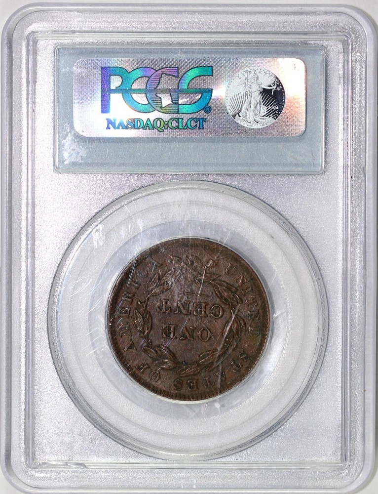 1838 1c Matron Head Large Cent PCGS AU 58