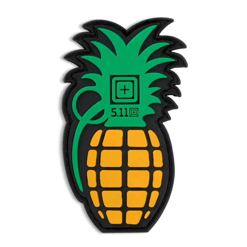 5.11 Tactical Pineapple Grenade Patch Laser Cut Hook-Back PVC Patch Style# 81250
