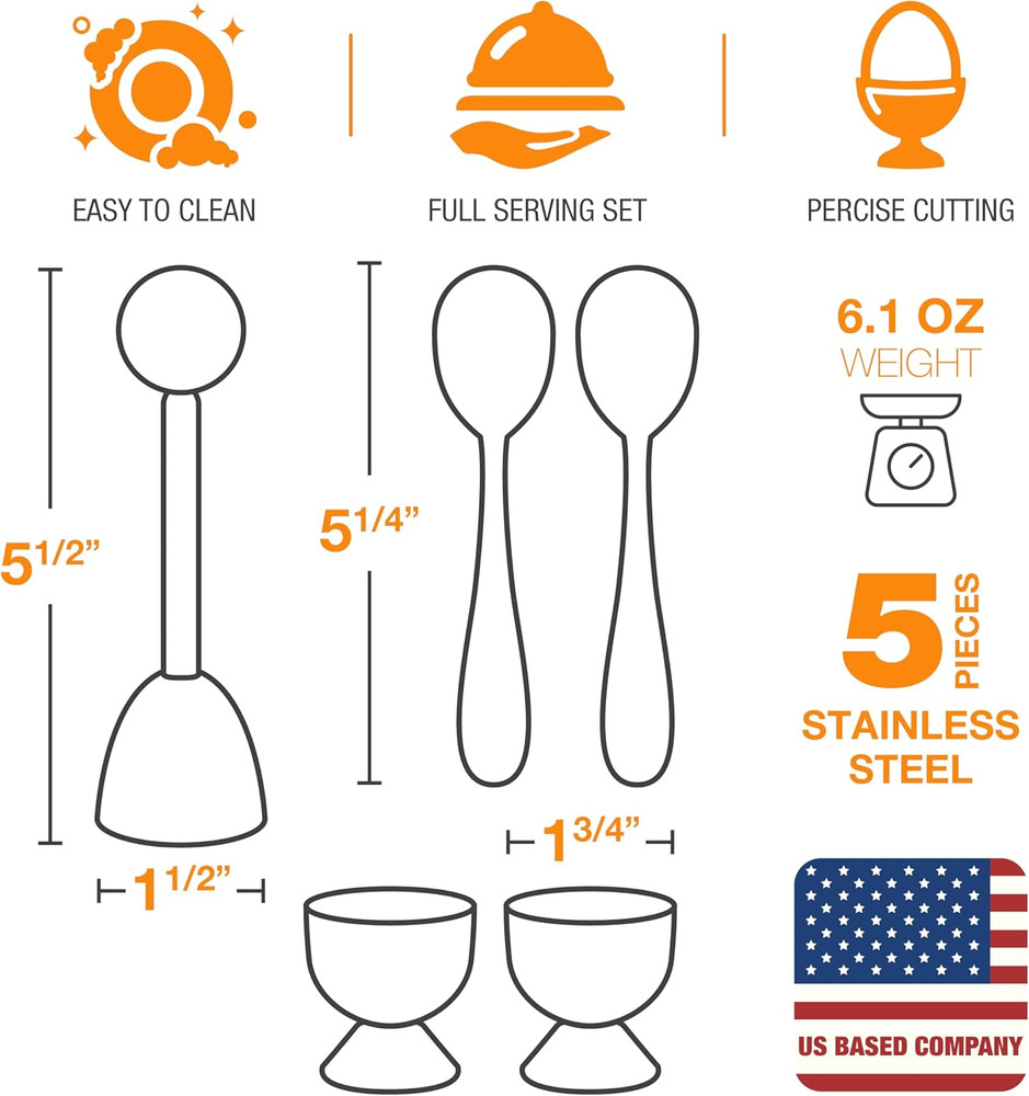 Egg Topper Cutter Set – Stainless Steel Egg Cracker Tool & Egg Shell Opener – Eg