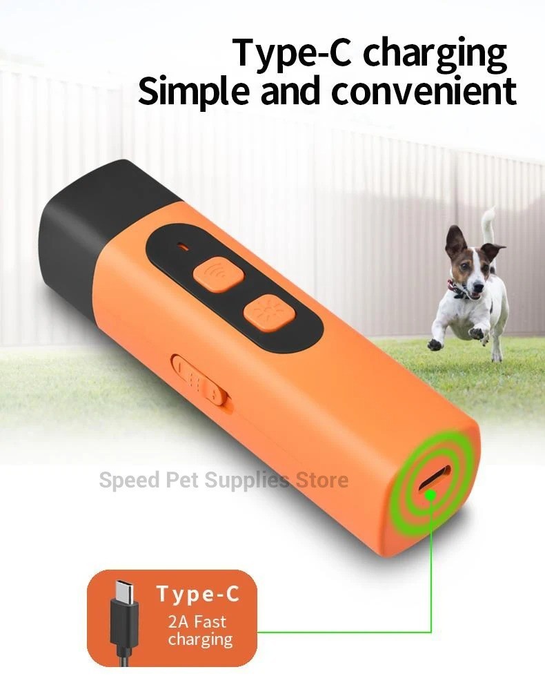 Rechargeable Ultrasonic Dog Bark Control Training Repeller LED Flashlight 🐕