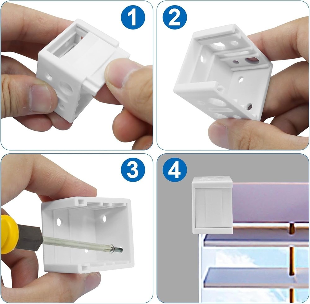 Plastic Window Blind Support Set - 2 Pack 1 Inch Brackets for Easy Installation