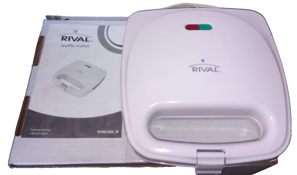 Rival Waffle Maker w/ Instructions  Model # RVS6128A_W - Tested / Good Condition