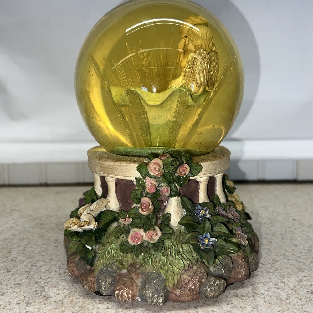 Snow Globe 2 Angels Sitting On A Flower