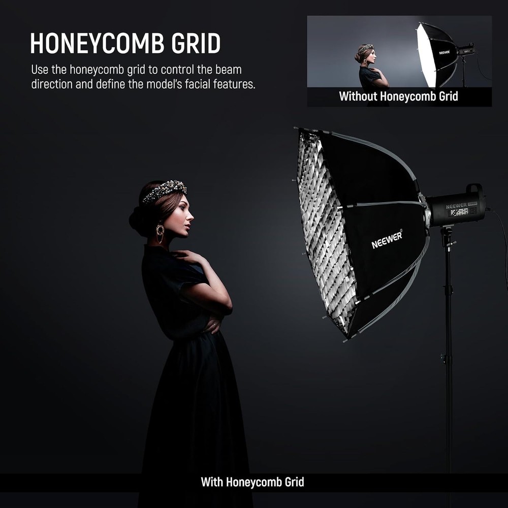 35"/90cm Octagonal Softbox, Quick Release Bowens Mount Softbox