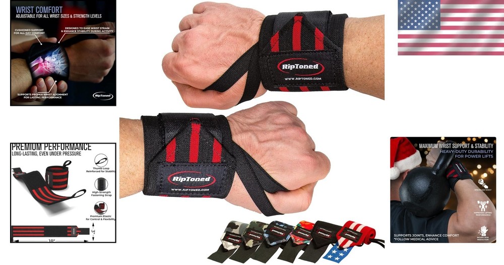 Stiff Powerlifting Wraps with Thumb Loop