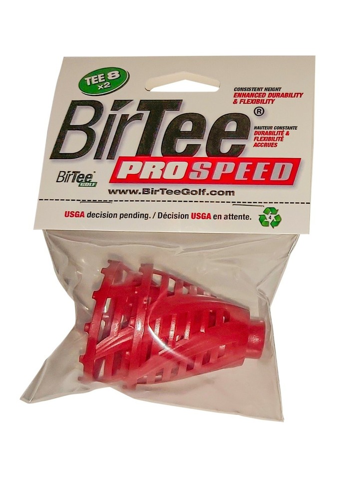 BirTee Pro Golf Tees - Size #8 (2") - 2 Tees Per Pack - For Winter/Simulators