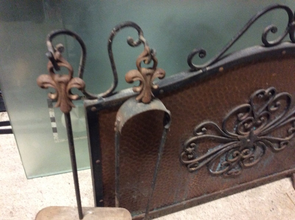 Antique fireplace servant with accessories