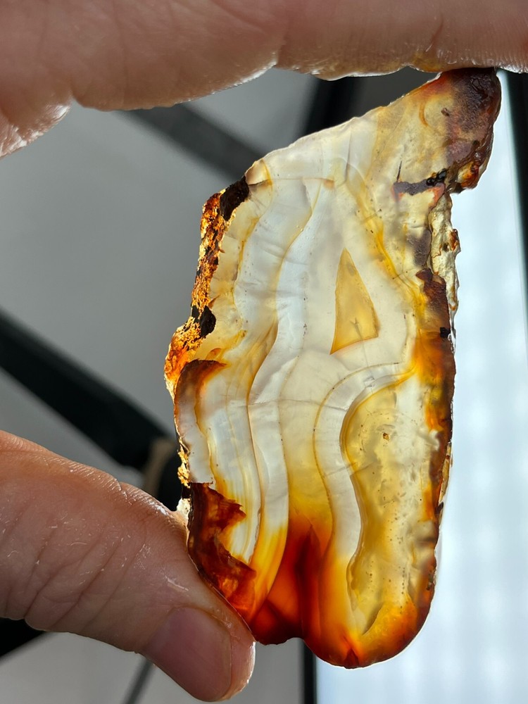 Thin Translucent Carnelian Agate Slab Lapidary Cabbing Combo Ship Avail