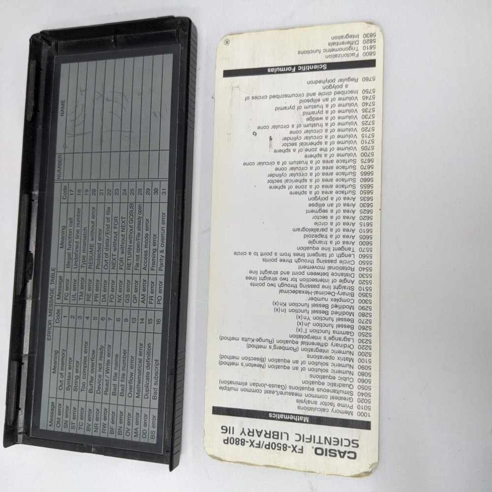 CASIO FX-880P Personal Computer Calculator 116 lib 32k Basic - Works (Vintage)