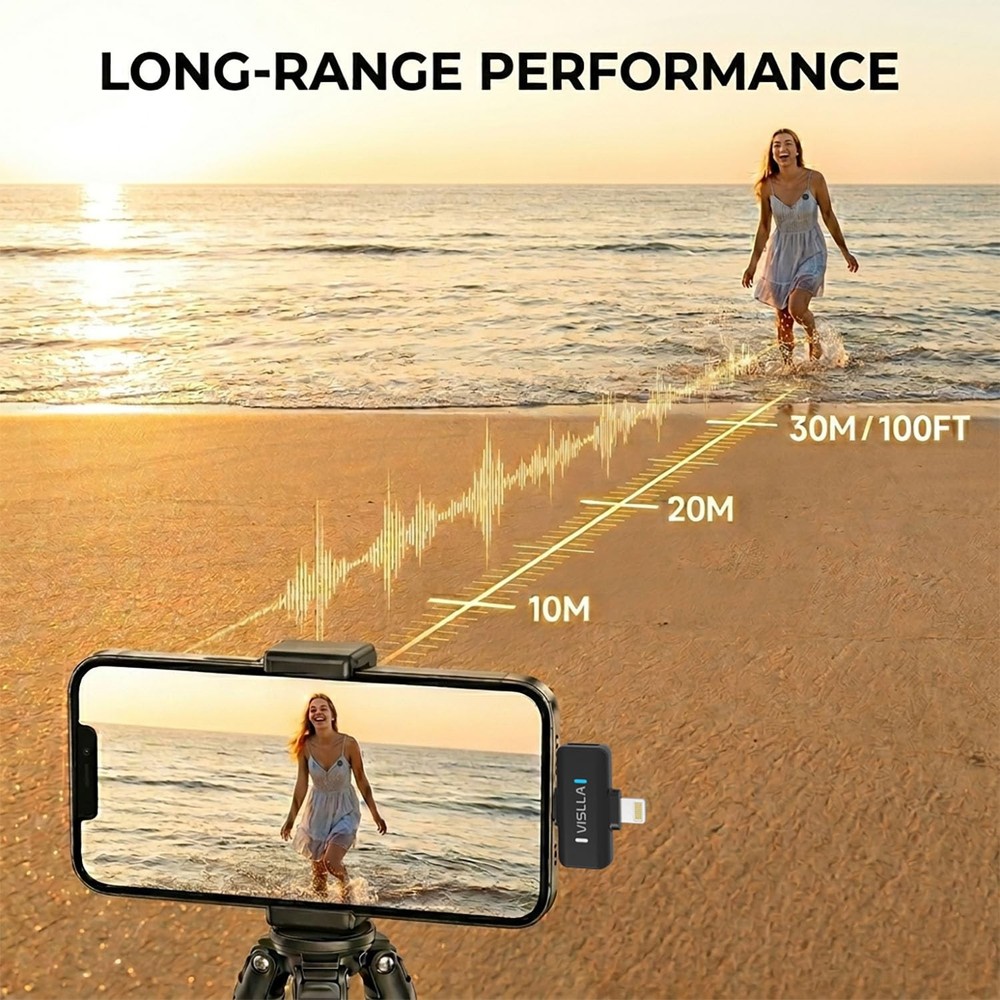 Mini Microphone for iPhone & Android, Furry Windscreen, Noise Cancelling Wire...