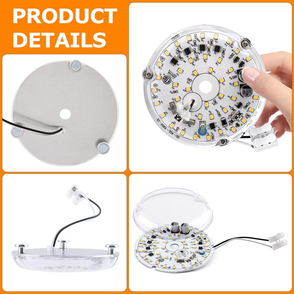 4 Inch Ceiling Fan LED Light Replacement 6000K, 18W LED Retrofit Kit