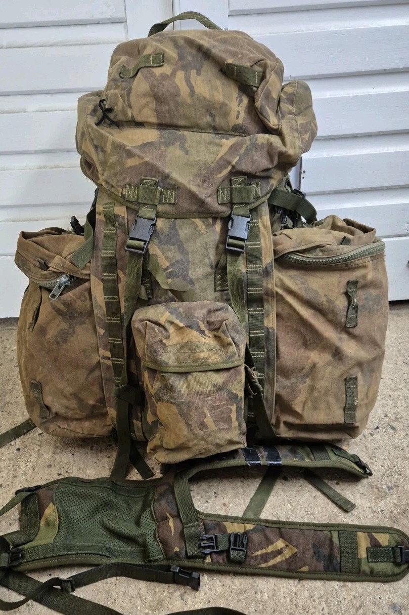 Genuine British Army 120L Bergen DPM Long Back + Side pouches 1999 FEW DEFECTS