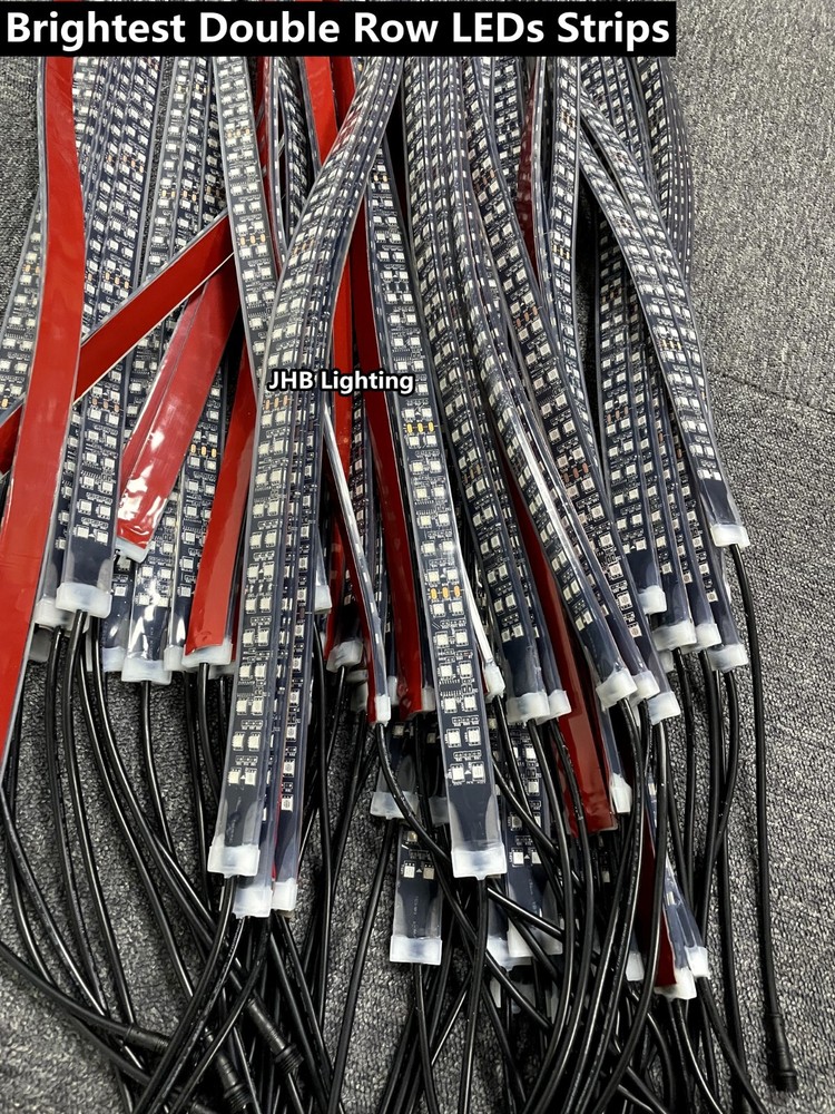 4PCS 4FT+2PCS 6.5FT KIT DOUBLE ROW Remote+APP CHASING Flow LED Strips Lights Kit