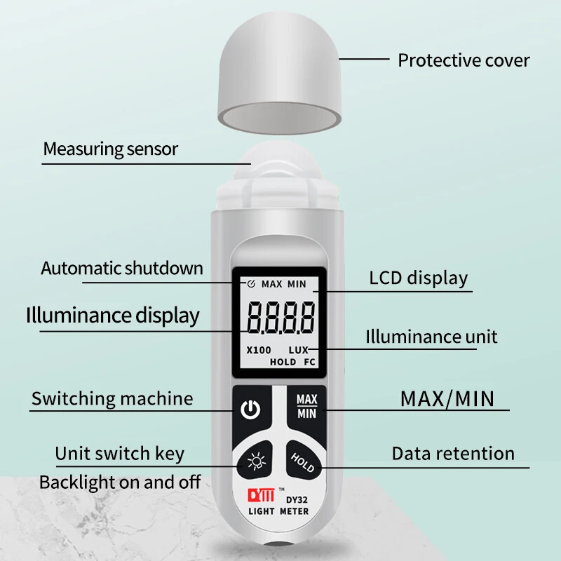 5.43” Portable Range Light Meter High Precision Illuminometer Photometer Tester