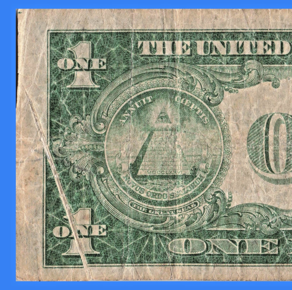 1935 $1 One Dollar Silver Certificate Double Date Gutter Fold Error, Circulated