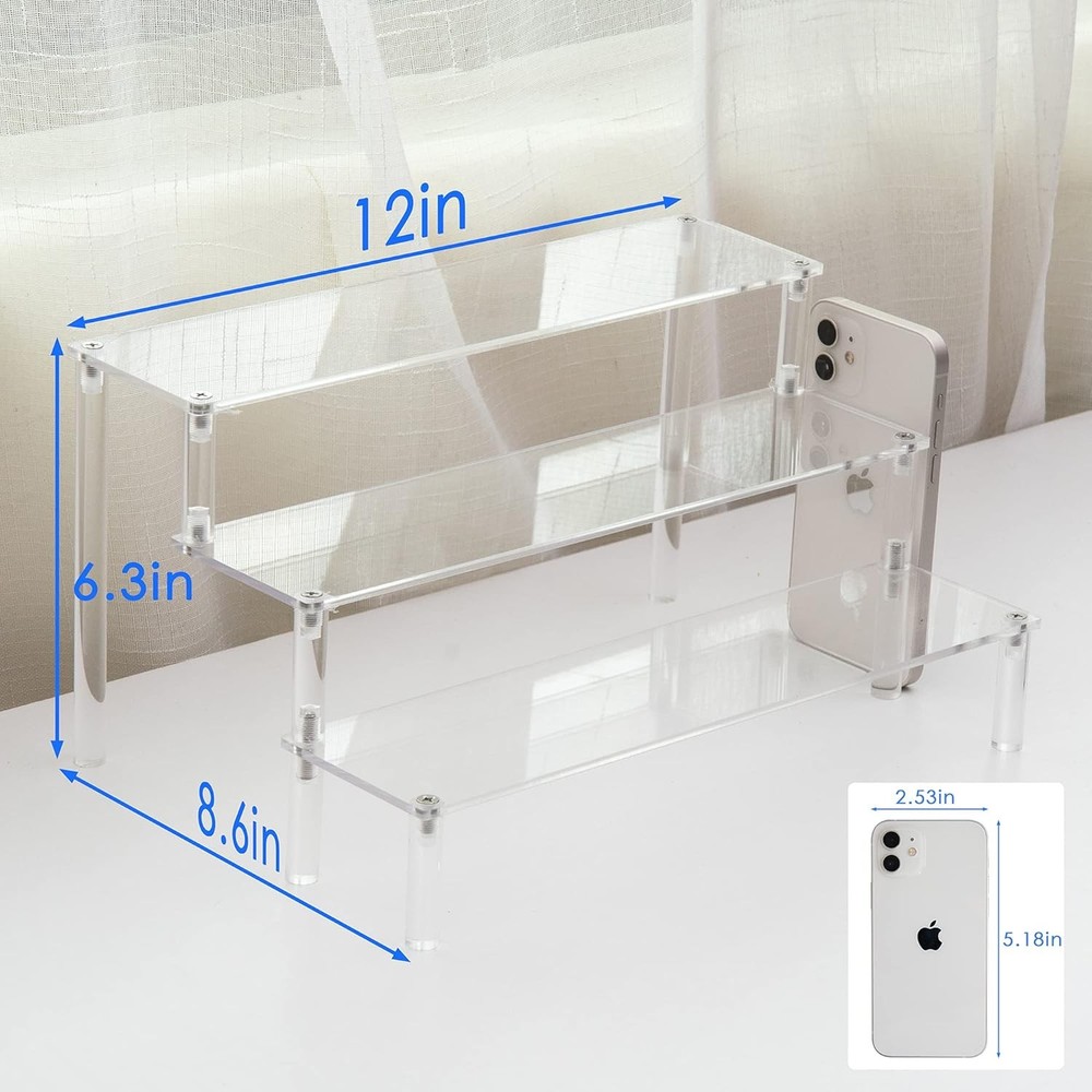3 Steps Clear Acrylic Display Riser Cupcake Stand Display for Decoration