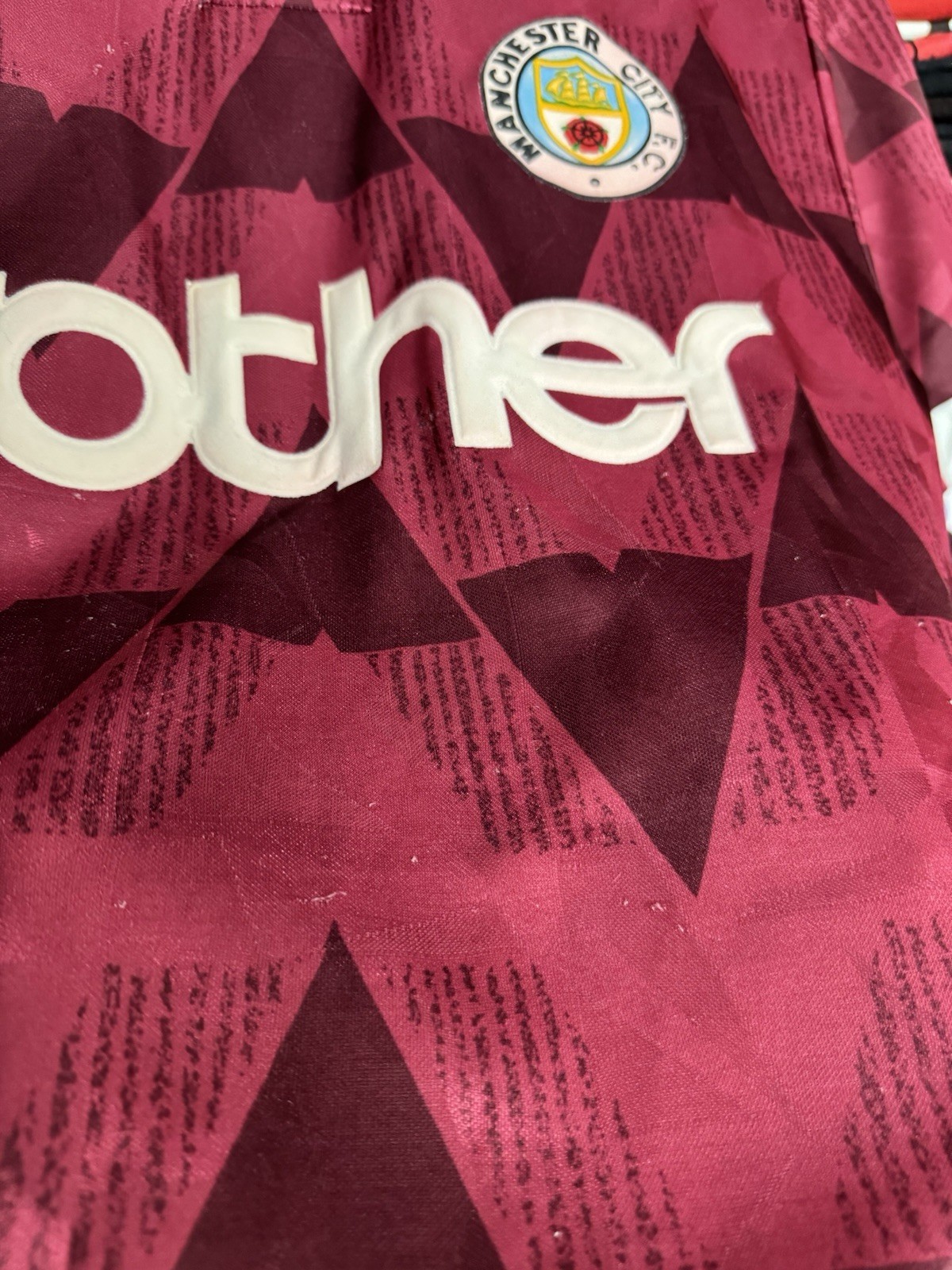 MANCHESTER CITY AWAY FOOTBALL SHIRT Jersey 1990/92 Size L