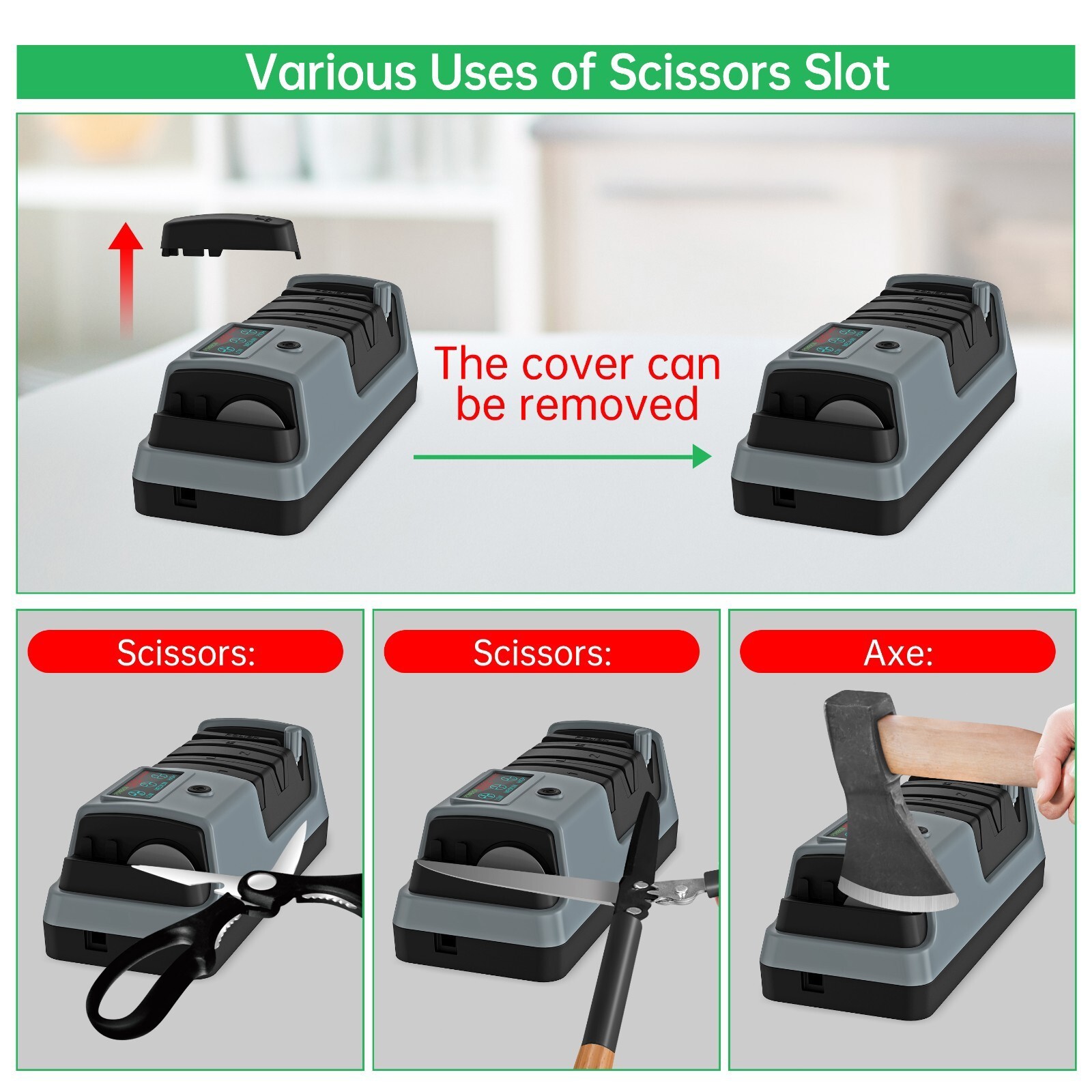 5 in 1 Electric Knife Sharpener-3 Rotational Speed Adjustable Knife Sharpener US