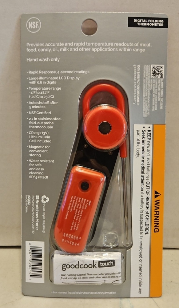 GoodCook Touch Digital Folding Thermometer Rapid Response - New A2