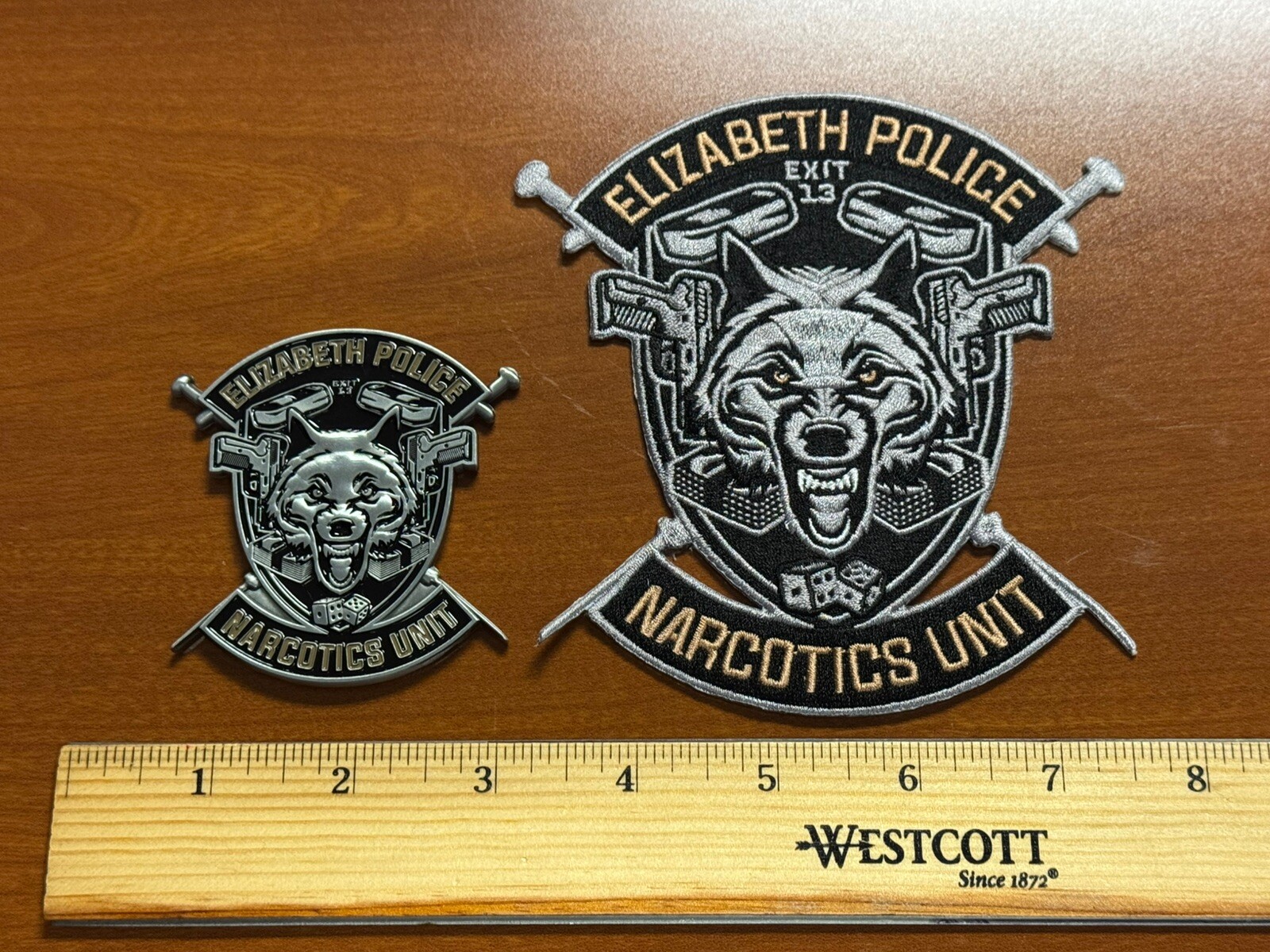 Elizabeth Police Department New Jersey PD Narcotics Unit Challenge Coin Patch NJ