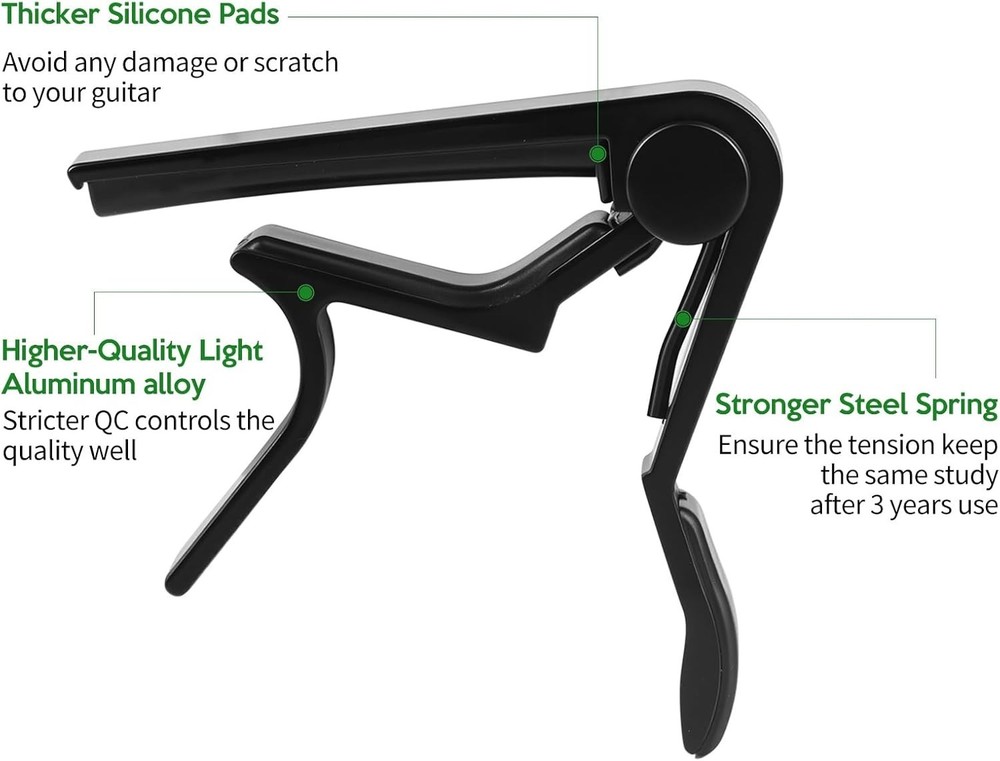 Clip-On Guitar Capo for Easy Key Changes, Compatible with Multiple Instruments
