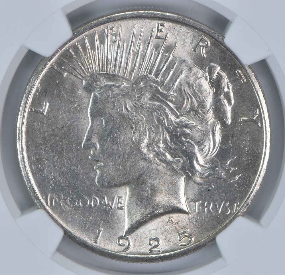 1925-S Peace Silver Dollar BU NGC Flag Label