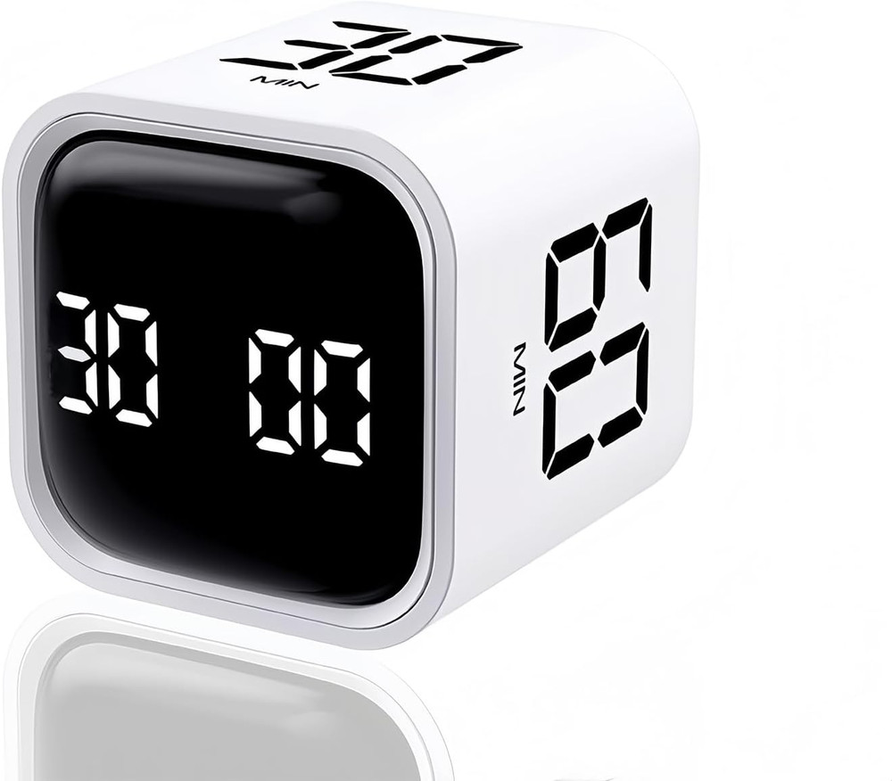 Digital Cube Pomodoro Timer Desk Rechargeable Productivity Timer 5/10/30/60Mi...