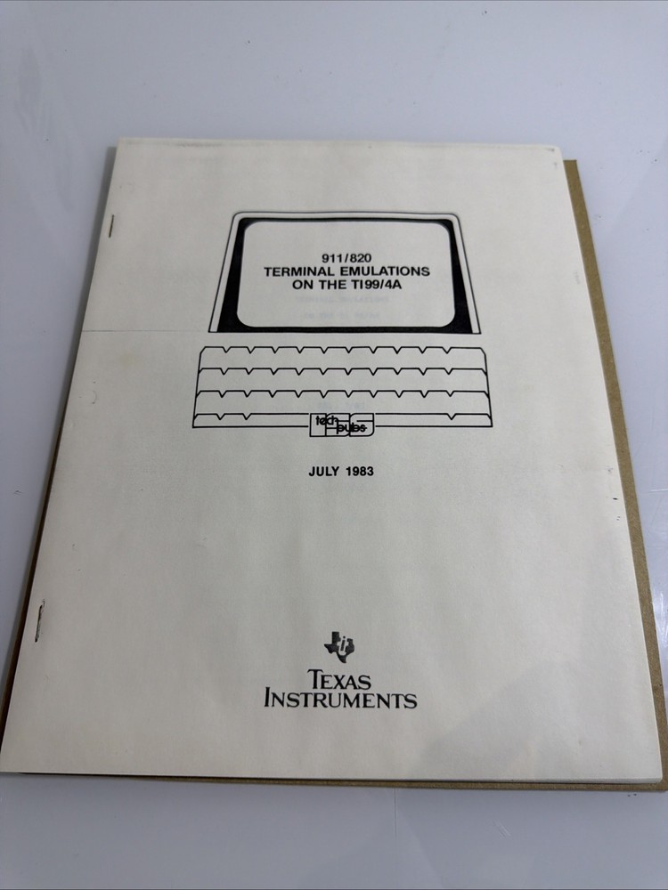 Texas Instruments Terminal Emulations On The Ti99/4a Document