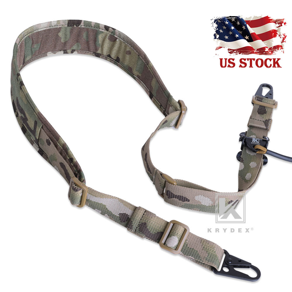 KRYDEX Modular Sling 2/1 Point Padded Tactical Shooting Sling Durable Multicam