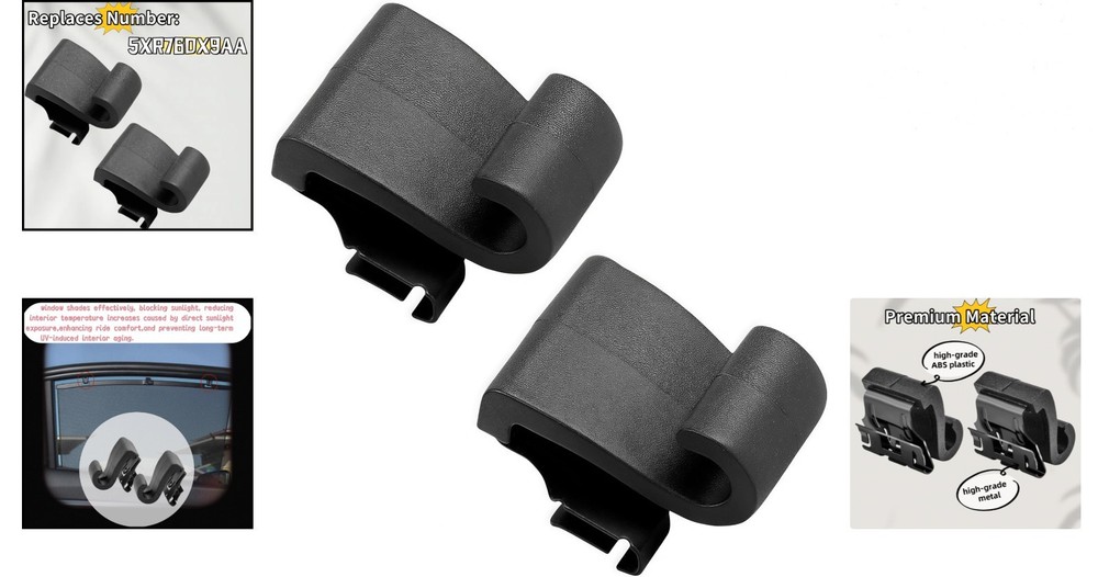 2 Pack Car Window Shade Hooks Compatible with Pacifica Voyager 2017-2024 ABS ...