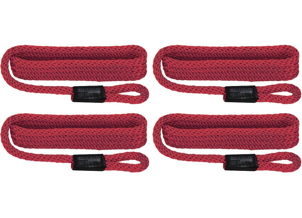 Extreme Max 3006.2999 BoatTector Solid Braid MFP Dock Line 4-Pack 1/2" x 20' Red