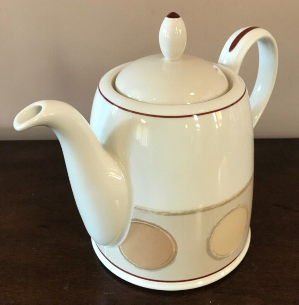 Noritake Ambience Teapot Mocha Java Green Brown Tan