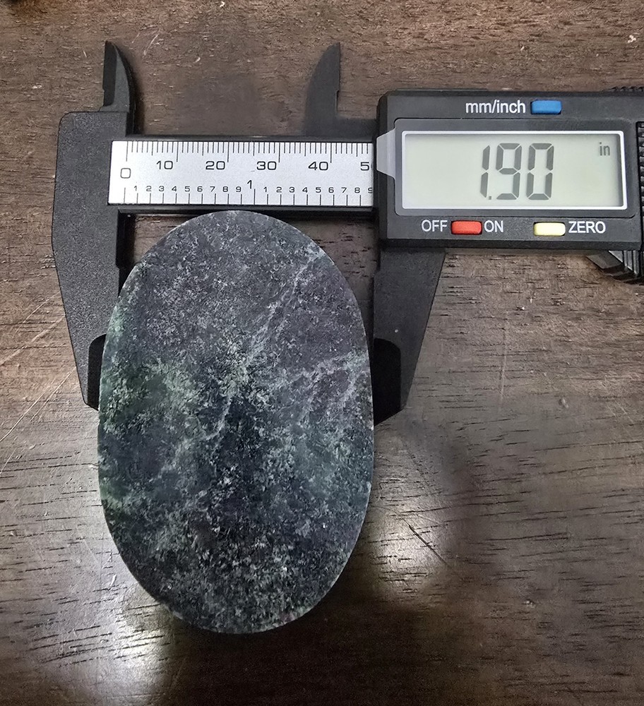 Ruby Zoisite Palm Stone, Oval 2.79 x 1.90 in, UV Reactive