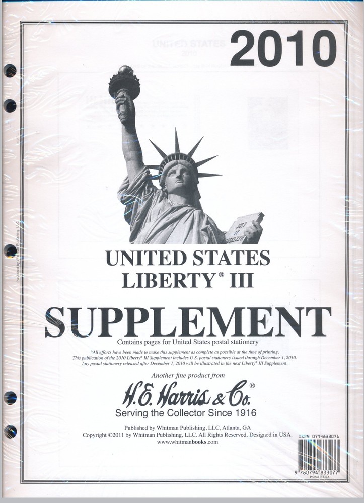 H E Harris Liberty 3 2010 Stamp Album Supplement ( HE HARRIS LIBERTY III 2010 )