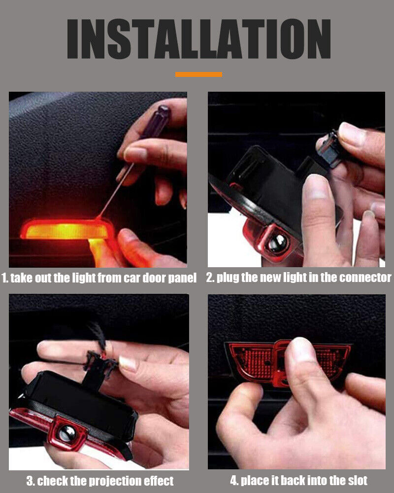 2PCS Door Courtesy Light Ghost Shadow HD Lights For Mercedes-Benz W204 2008-2014