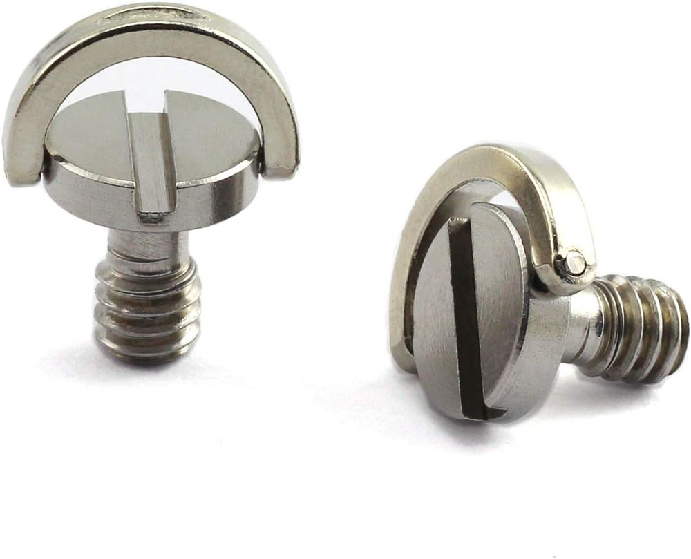 2Pcs 1/4-20 Thread D-Ring Stainless Steel Camera Fixing Screws for Camera Tripod
