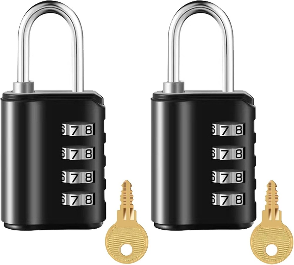 2-Pack Waterproof 4-Digit Combination Padlock - Secure & Reliable Locking System