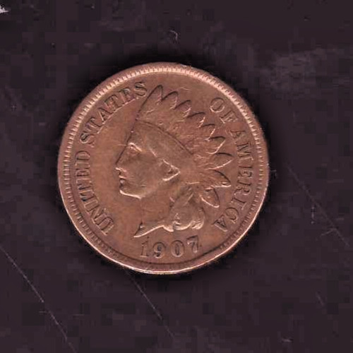 1907   INDIAN HEAD CENT Coin VG+