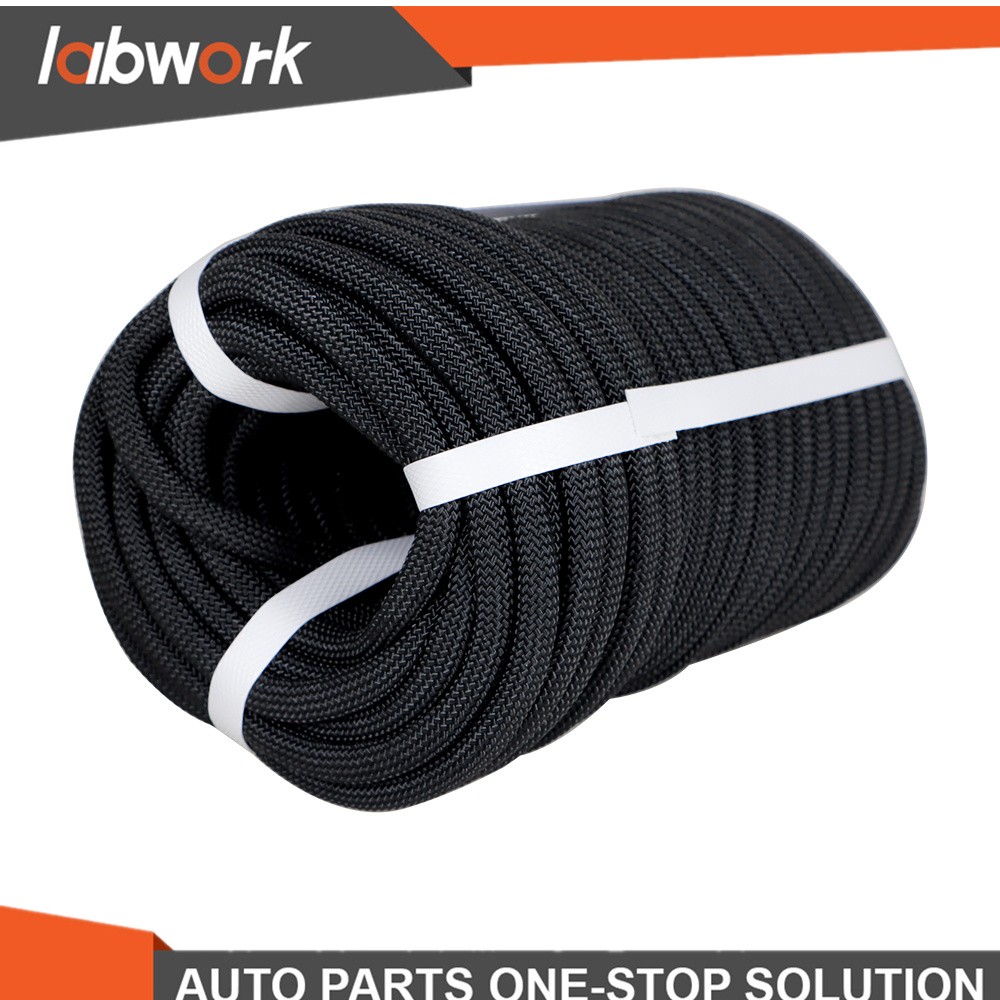 Black High Strong Pulling Braided Polyest Rope 3/8" × 100' 3520Lbs Rope