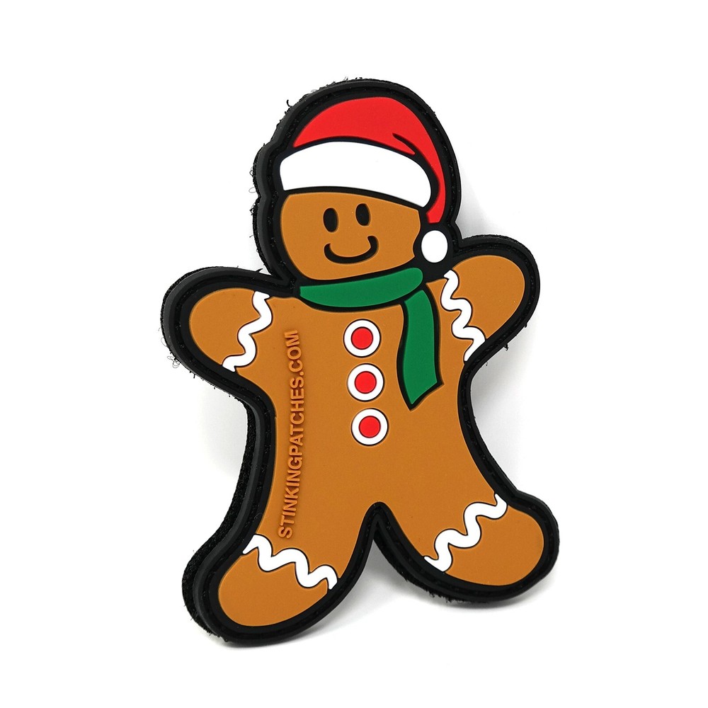 Gingerbread Man Hook and Loop PVC Rubber Patch | Christmas Tactical Patch