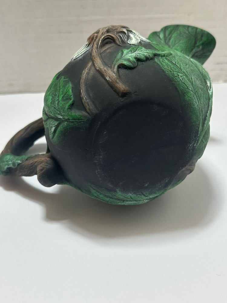 GOTHIC PITCHER MATTE FINISH CHALKWARE 4" H GREEN/BLACK