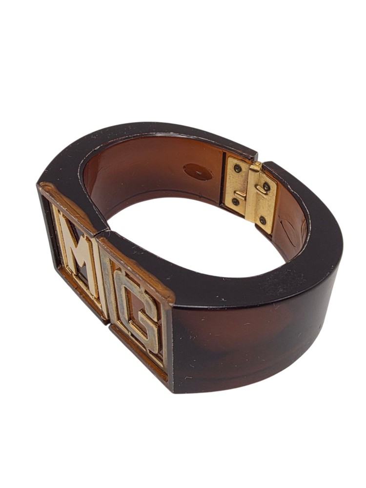Vintage 1940s/50s Early Plastic Initials “MG” Clamper Bangle